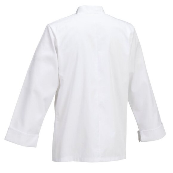 NWT CHEF WORKS Le Mans Chef Coat L Solid White WCCW Cook Chef's Kitchen Uniform - Picture 4 of 5